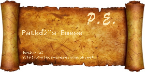Patkós Emese névjegykártya