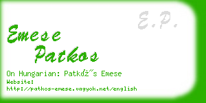 emese patkos business card