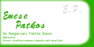 emese patkos business card